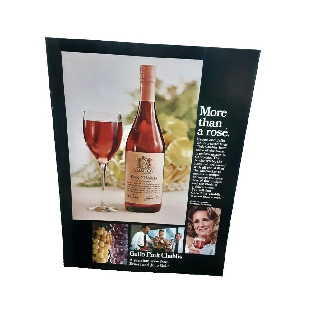 1974 Gallo Pink Chablis Wine Ernest and Julio Gallo Original Print Ad 70s